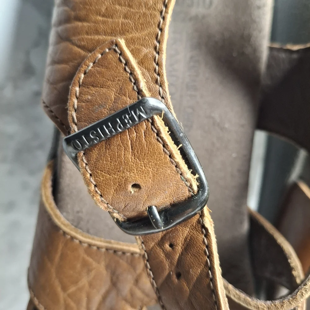 Mephisto Altina Sandals Womens 36 EUR 5.5 /6 US Brown Leather Buckle Comfort - Picture 3 of 15